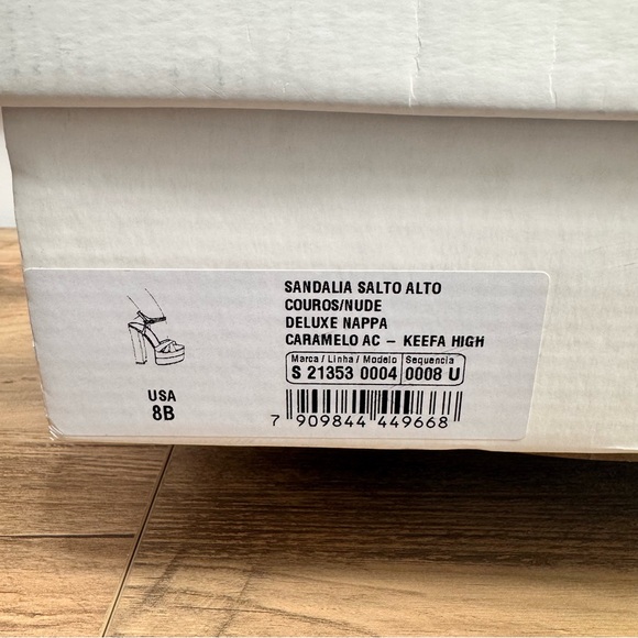 ❤️ NEW Schutz Keefa High Heels Platform Sandals Caramelo Tan Cognac Napa Leather - Picture 8 of 12